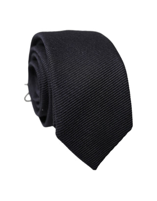 Dark Blue Solid 100% Silk Adjustable Men Tied Necktie Tie