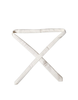 Off White Solid 100% Silk Adjustable Men Tied Necktie Tie