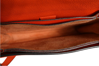 Jackie Soft Flap Shoulder Bag Leather Orange