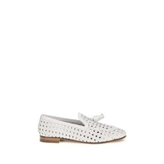 White Calf Leather Bos Taurus Slip-On Loafers