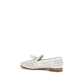 White Calf Leather Bos Taurus Slip-On Loafers