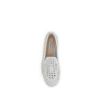 White Calf Leather Bos Taurus Slip-On Loafers