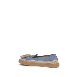 Blue Calf Leather Bos Taurus Slip-On Loafers