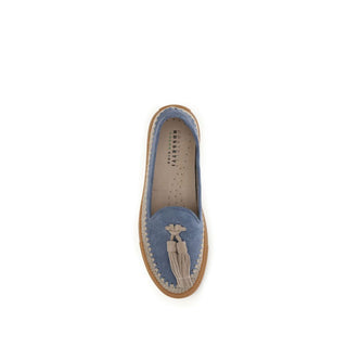 Blue Calf Leather Bos Taurus Slip-On Loafers