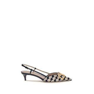 Multicolor Goatskin Mid Heel Pumps