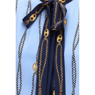 Blue Silk Pattern Shirt