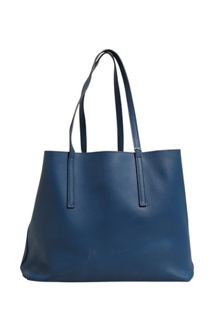 Bolso tote de cuero azul marino para compras