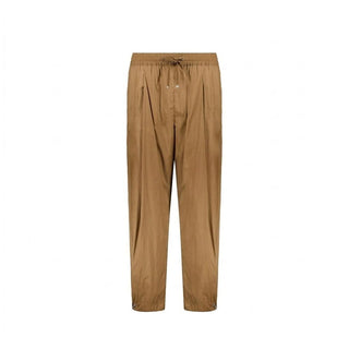 Brown Elastane Casual Pants