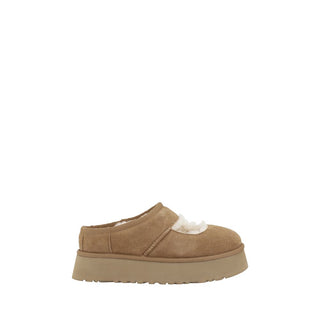 Beige Leather Flats