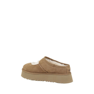 Beige Leather Flats