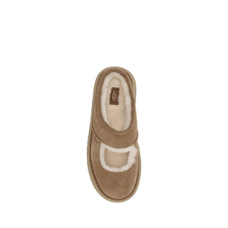 Beige Leather Flats