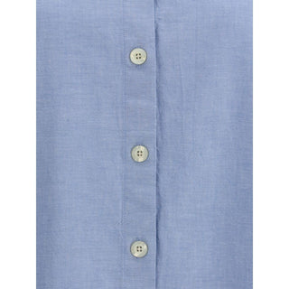 Camisa de algodón azul  