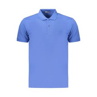 Blue Cotton Men's Polo Shirt