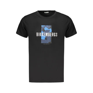 Black Cotton Men T-Shirt