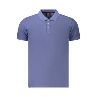 Polo azul de algodón para hombre