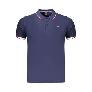 Polo para hombre de algodón azul