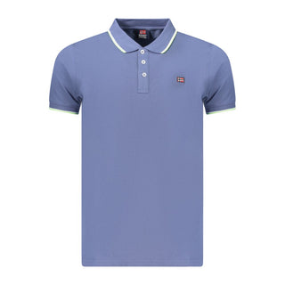 Polo para hombre de algodón azul