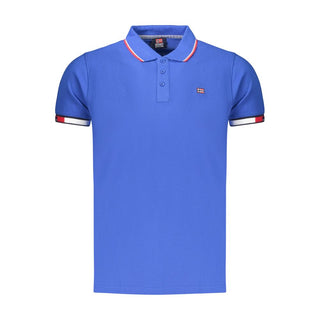 Polo para hombre de algodón azul