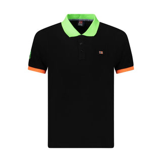 Polo para hombre de algodón negro