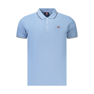 Polo azul claro de algodón para hombre