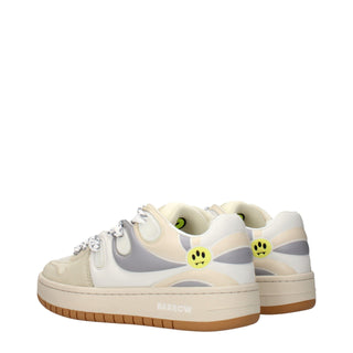 Beige Leather Low Top Sneakers