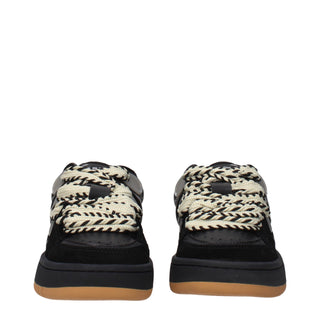 Black Leather Low Top Sneakers