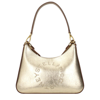 Bolso de hombro de cuero dorado