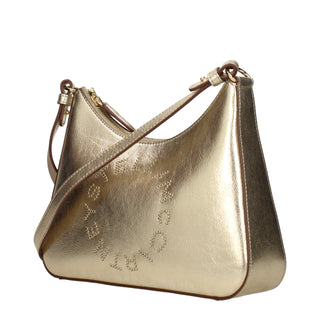Bolso de hombro de cuero dorado