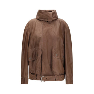 Brown Lamb Ovis Aries Aries Leather Jacket