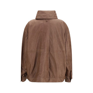 Brown Lamb Ovis Aries Aries Leather Jacket