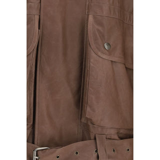 Brown Lamb Ovis Aries Aries Leather Jacket