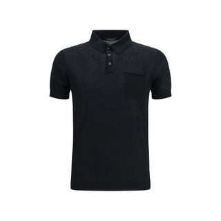 Black Cotton Polo Shirt