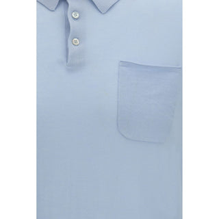 Blue Cotton Polo Shirt