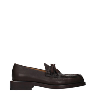 Mocasines marrones de cuero sin cordones