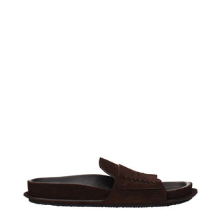 Zapatillas de cuero marrón