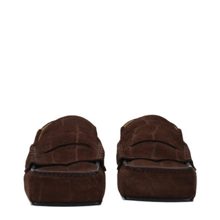 Brown Leather Slip-On Loafers