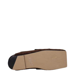 Brown Leather Slip-On Loafers