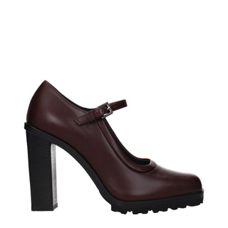 Brown Leather High Heel Pumps