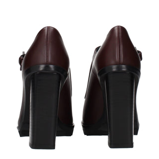Brown Leather High Heel Pumps