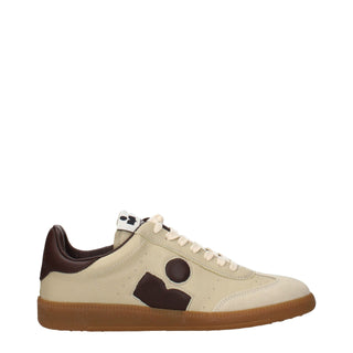 Beige Leather Low Top Sneakers