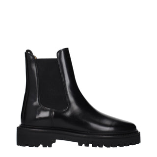 Black Leather Ankle Boots