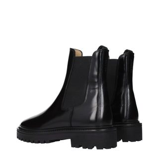 Black Leather Ankle Boots