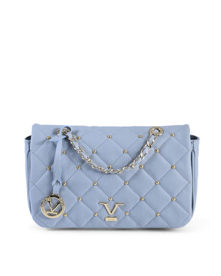 Blue Leather Shoulder Bag