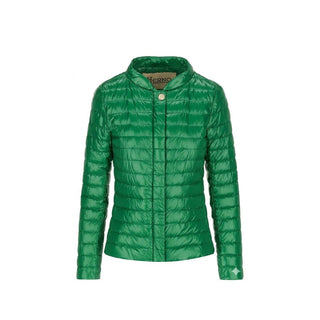 Chaqueta bicolor de poliamida de largo completo