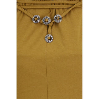 Brown Cotton Casual Dress