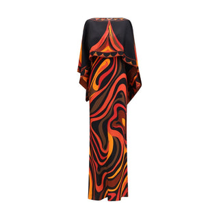 Orange Silk Long Dress