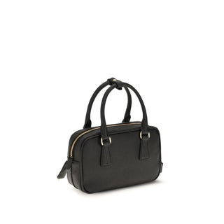 Bolso de mano de cuero de becerro negro Bos Taurus