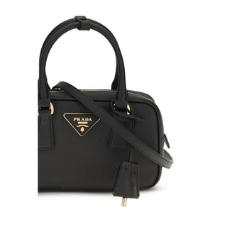 Bolso de mano de cuero de becerro negro Bos Taurus