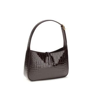 Bordeaux Crocodile Shoulder Bag
