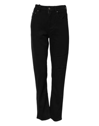 Black Boyfriend Cotton Stretch Denim Jeans